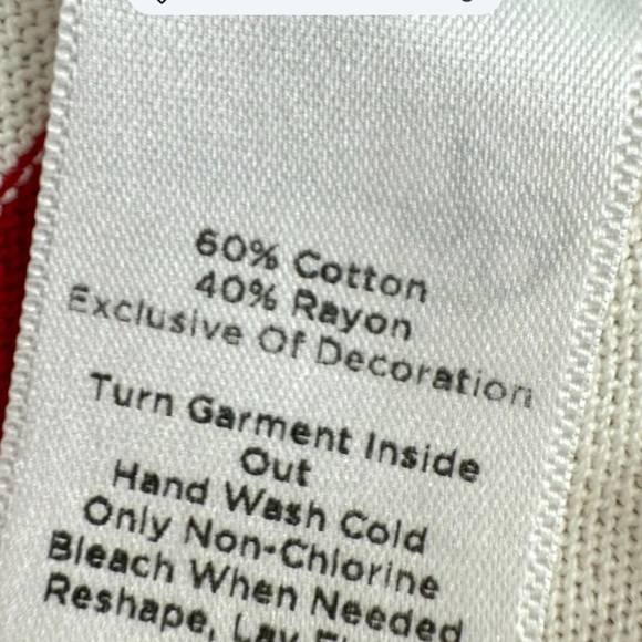 Talbots Red and Cream Striped Crew Neck Sweater - Picture 12 of 12